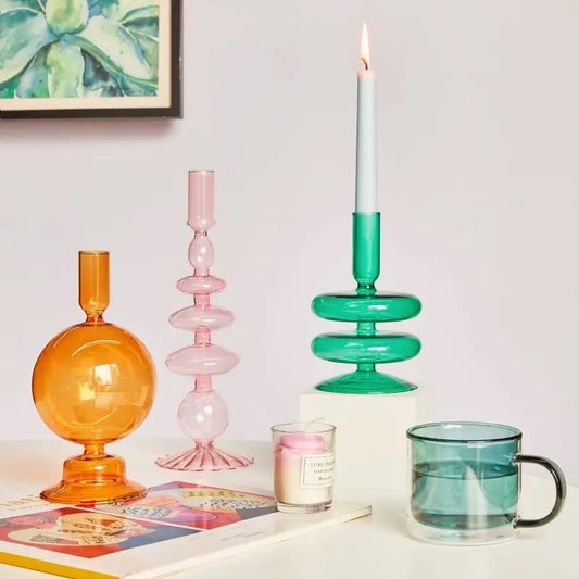 Glass tapered candle holder/vases