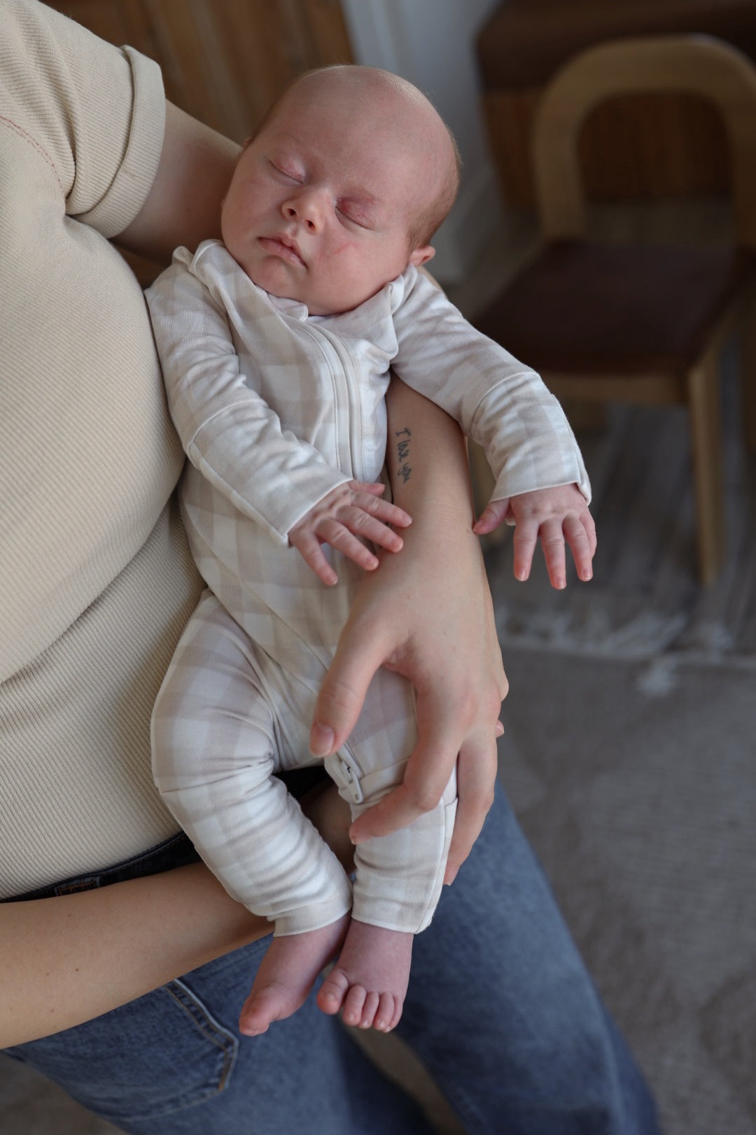 Bamboo Zip Pajamas | Gingham