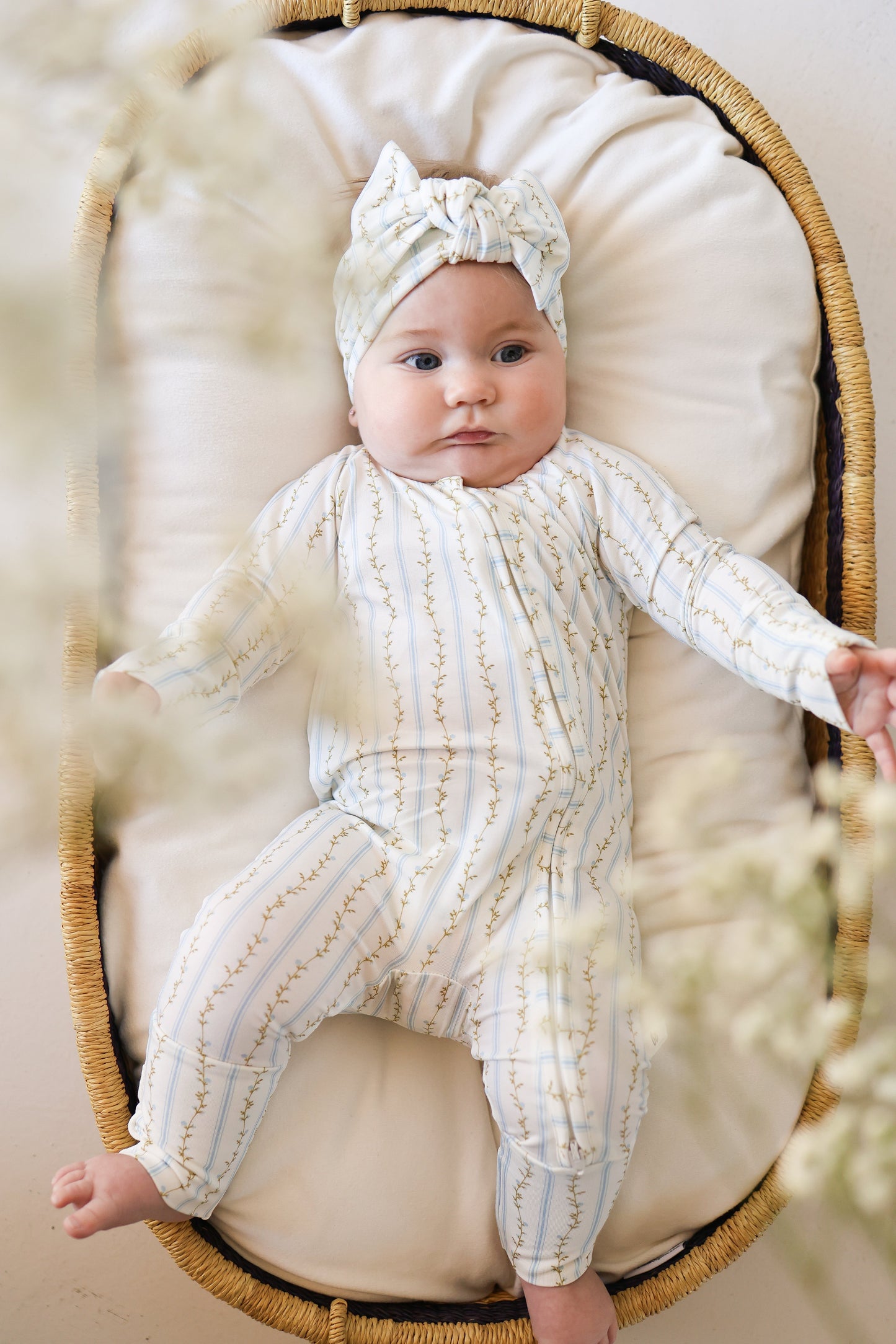 Bamboo Zip Pajamas | Dainty Vines