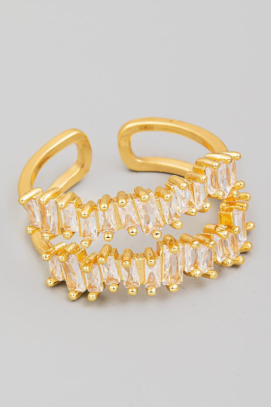 “Starlight” baguette double band ring