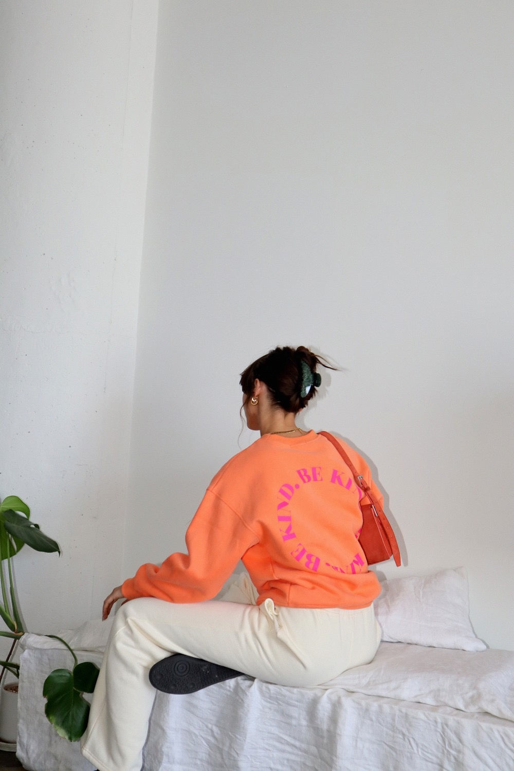 “Be Kind” pullover sweatshirt (orange)