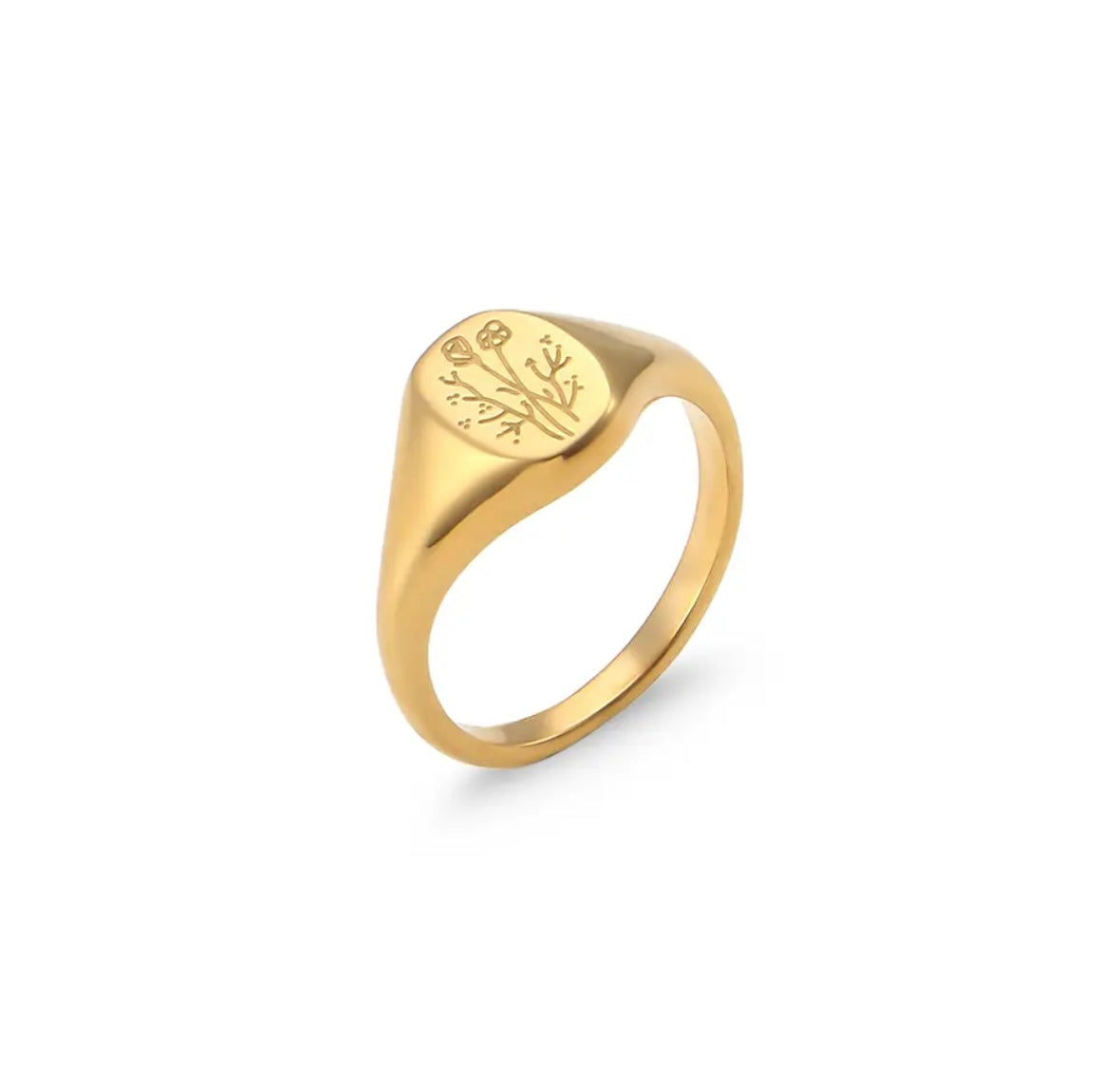 “Wildflower” engraved ring