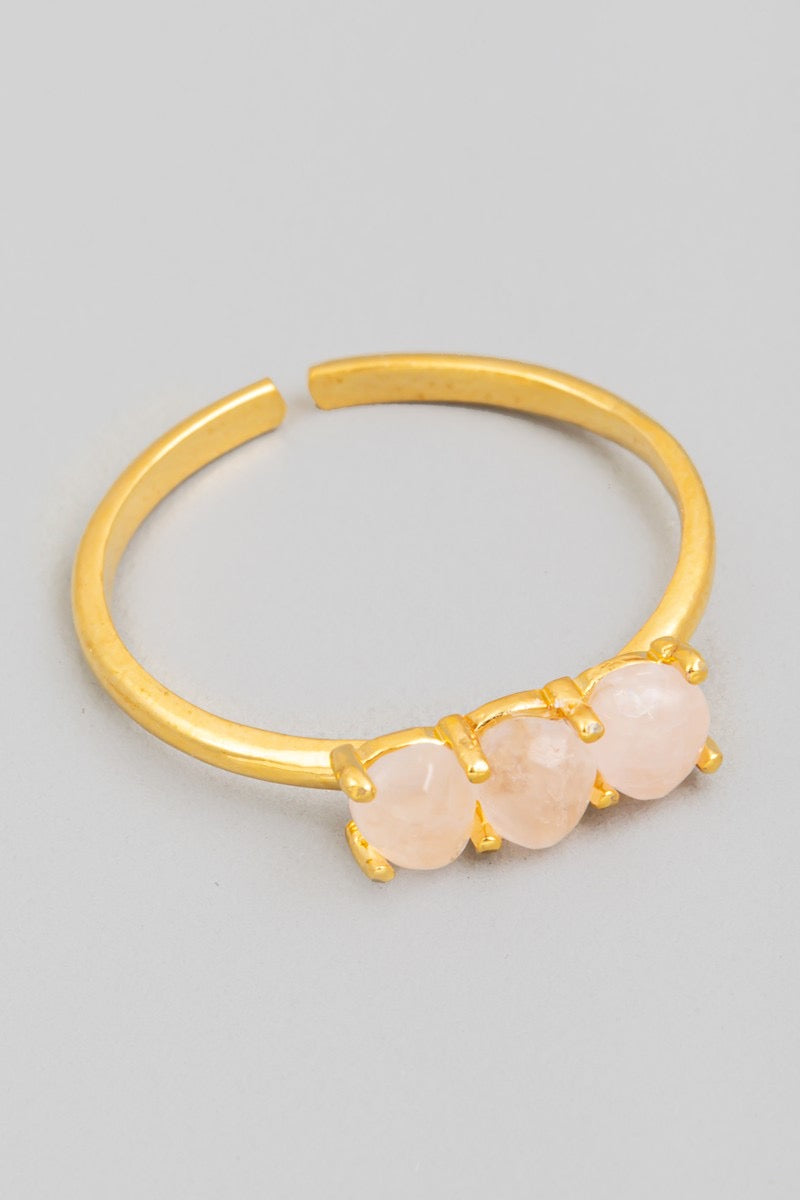 Rosy pink stone ring