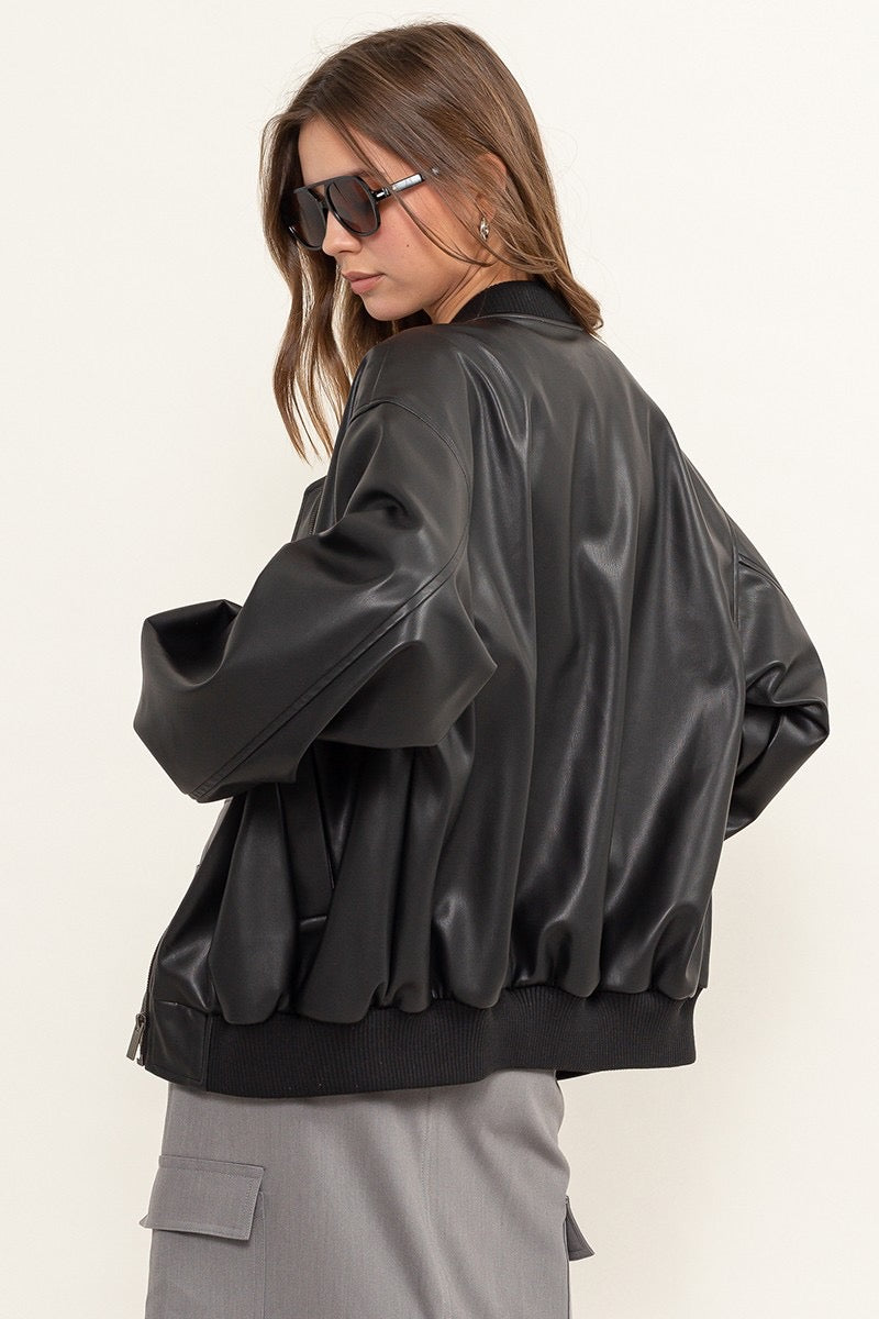 “Brooklyn” leather jacket (black)