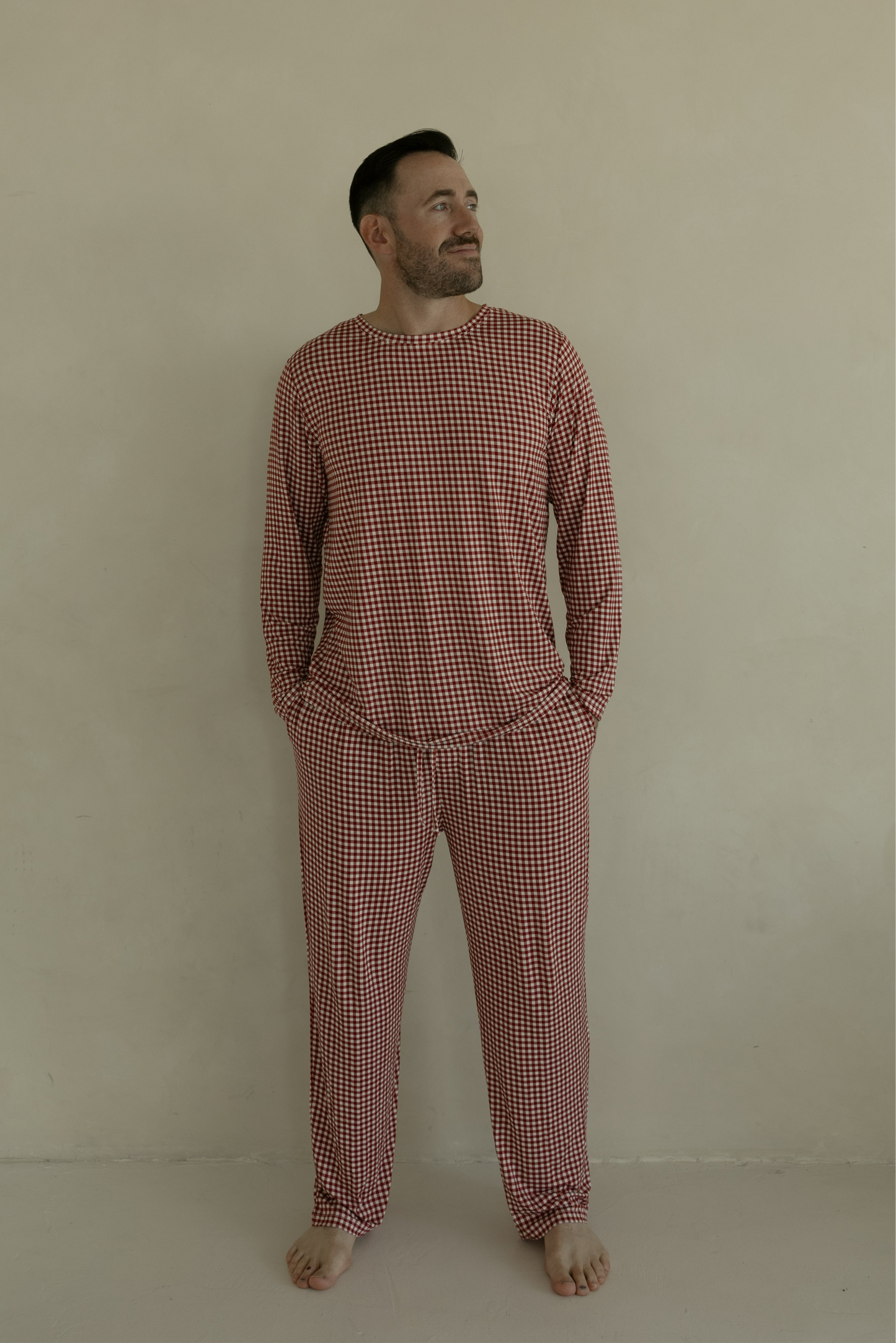 Men's Bamboo Pajamas | Red Gingham