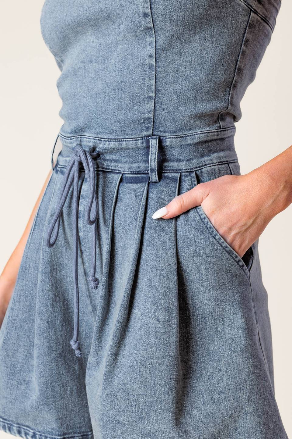 A BAR SONG DENIM ROMPER