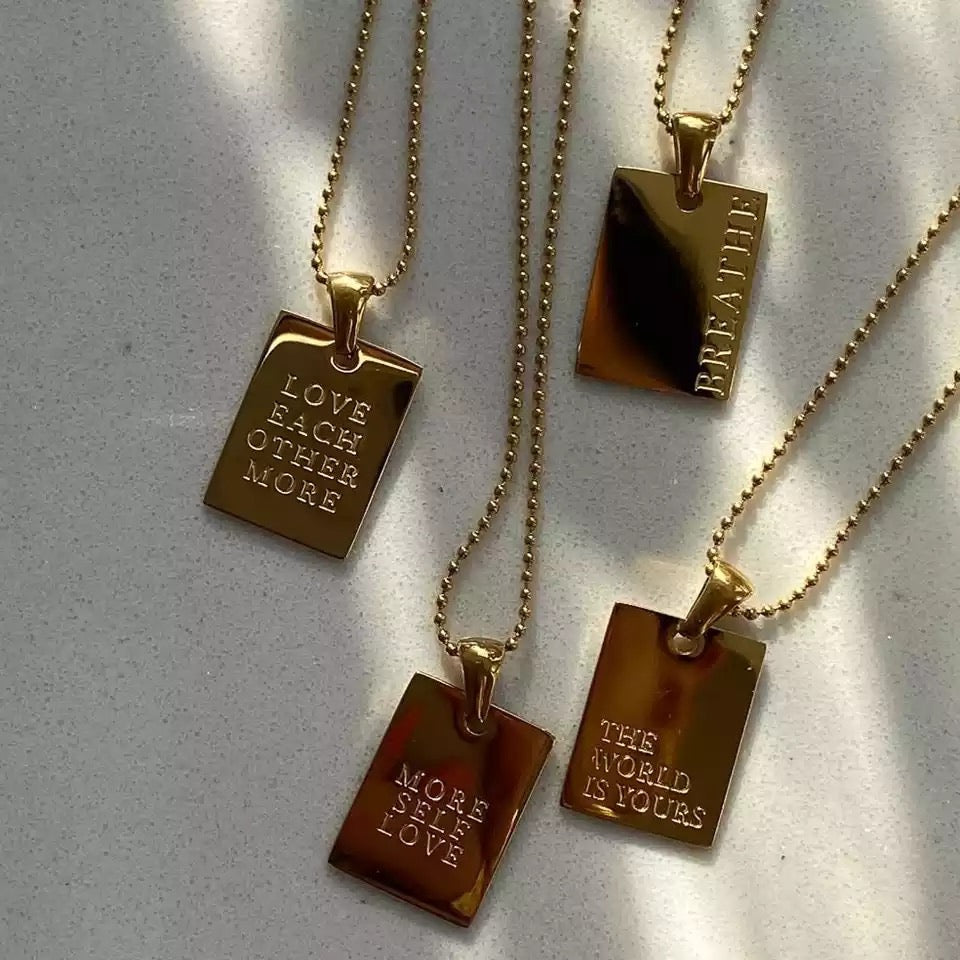 Inspire tag necklaces