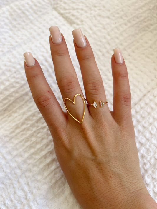 “Lover” heart ring