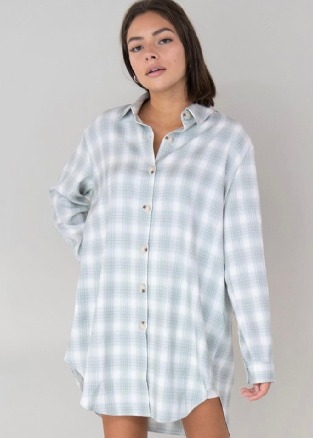 “Bristol” checkered shirt dress
